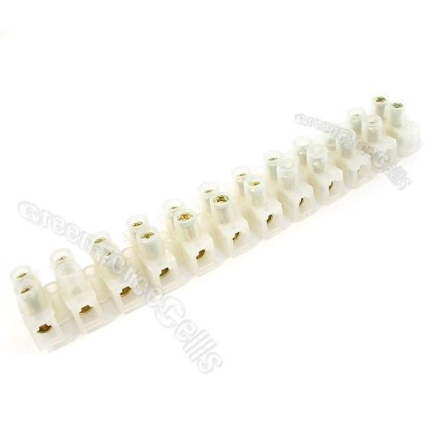 50 10A 12 Position Wire Connector Double Rows Fixed Screw Terminal Barrier Block