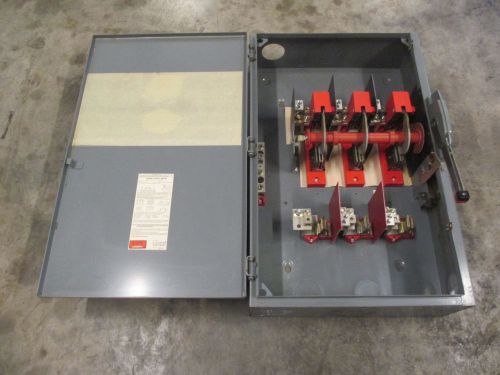 Square D H365N 400 Amp 600V Fusible Safety Switch Disconnect H-365-N 400A