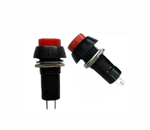 10pcs red Push-Button Switch no self lock slight touch 2 pins 3A 250V