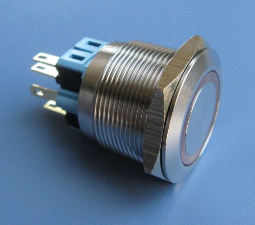 25mm DC12V Red LED Momentary Stainless Push Button Switch 6pin -NEW