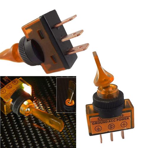 10pcs 12v 20a yellow led off/on spst toggle rocker switch 3pin for car boat for sale