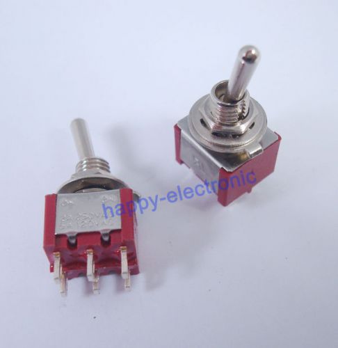 10pcs toggle switch red 202 6-pin dpdt on-on  5a 120vac for sale
