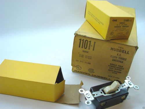 (10) hubbell 1101-i single pole switch ivory 120/277 15a fed. spec.ws896 b83 for sale