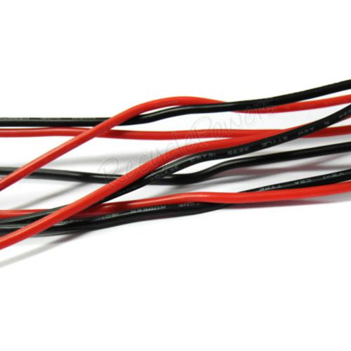 1m Black Red 16 AWG Soft Silicon Wire 3KV 150°c 3239