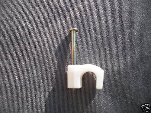 Coaxial Cable clips/straps for RG6,wire (WHITE) Qty 100