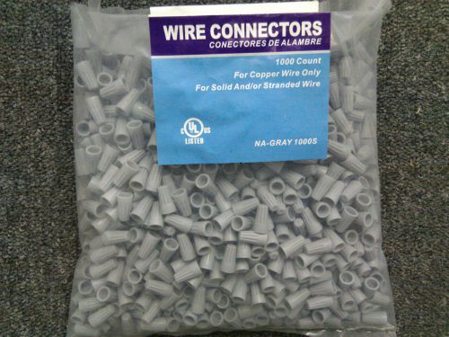 (20,000 pc lot) Gray Grey Screw-On Wire Nut Connectors Barrell Twist On P1 baby