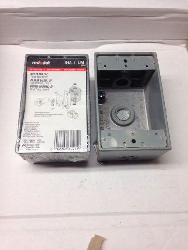 (QTY 2) Red Dot IH3-1-LM Outlet box 1/2&#034; Three Hole Silver