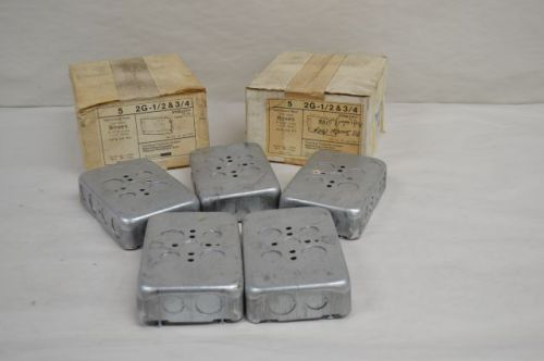 Lot 15 new steel city 2g-1/2&amp;3/4 2-gang box 6-13/16in long 1-5/8in deep d205297 for sale