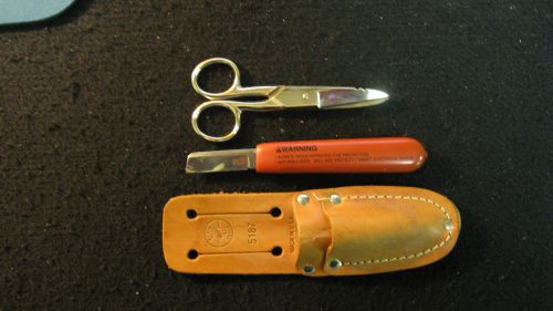 Klein Tools Cable Splcers Scissors and Knife Kit with Holster