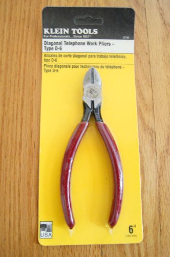 Klein tools diagonal telephone work pliers - type d-6  72192 new! for sale