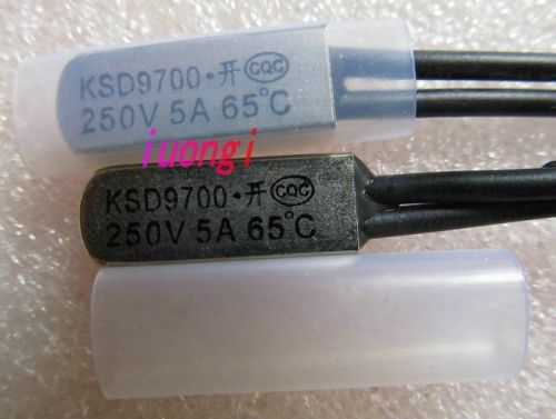 3pcs ksd9700 65?c 250v 5a thermostat temperature bimetal switch no normally open for sale