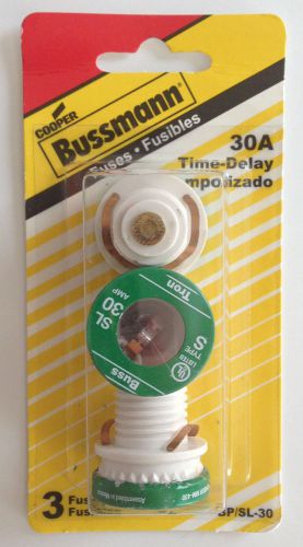 Cooper Bussmann BP/SL-30 30-Amp Time Delay Plug Fuse 3-Pack **NEW**