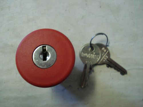 TELEMECANIQUE ZB2BS14 PUSH BUTTON,RED MUSHROOM W/KEYLOCK,40MM