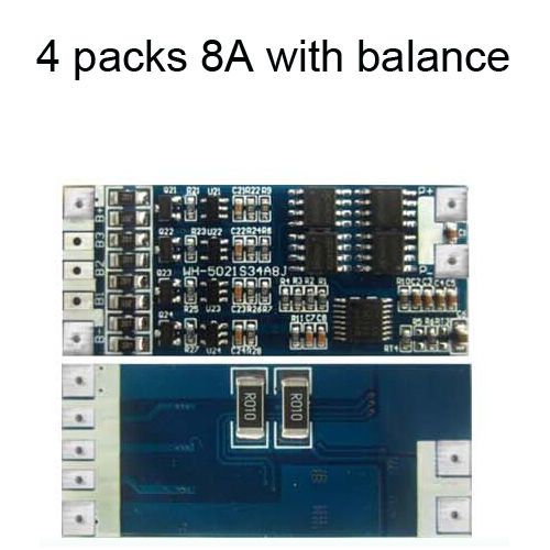 Protection Board for 4 Packs 14.8V 18650 Li-ion Li Battery Max. 8A w/ Balance