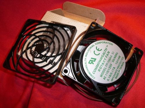 110v commonwealth tube axial rotary equipment cooling fan fp-108ax s1 &amp; guard   for sale