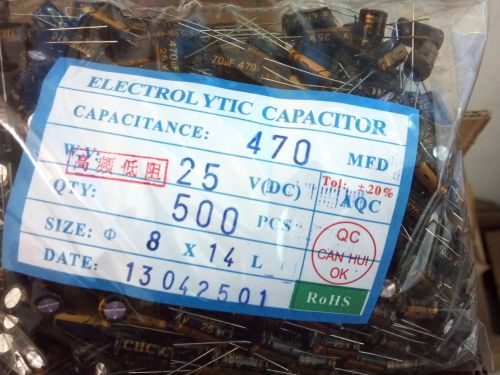 25v470uf 25v 8x14mm Electrolytic Capacitor  500PCS