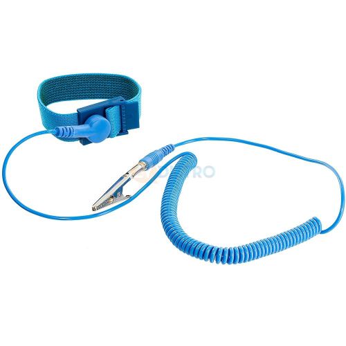 Anti static antistatic esd adjustable wrist strap band blue for sale