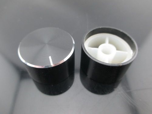 10 x black aluminum hi-fi cd volume tone control knob for amplifier 26mm x 15mm for sale
