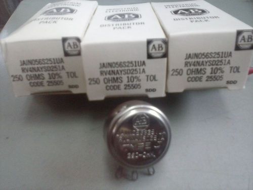 3 Allen Bradley 250 Ohm potentiometers New. 2 Free w/ Buy it now RV4NAYSD251A