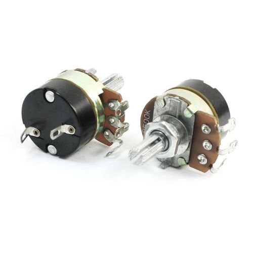 New 2pcs 500k ohm single linear taper potentiometers with on/off switch for sale