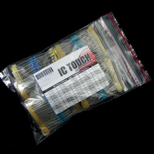 50value 500pcs 1/2W Metal Film Resistor Assortment Kit (#522)
