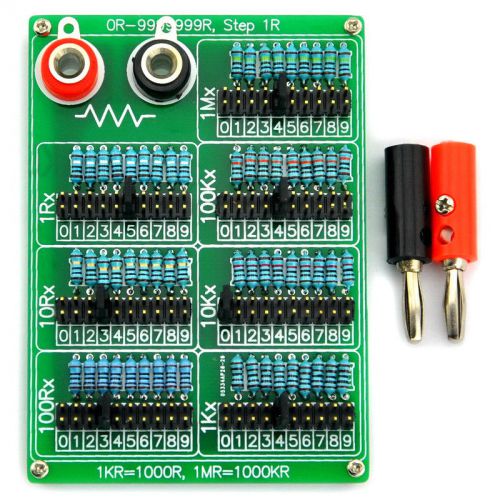 1R - 9999999R Seven Decade Programmable Resistor Board, Step 1R, 1/4W.