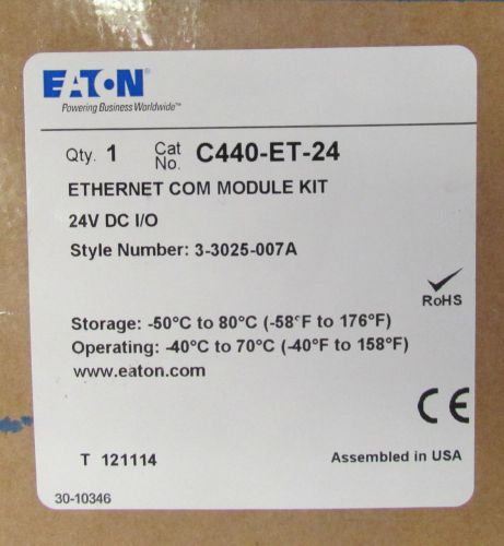 Eaton Cutler Hammer Ethernet Com Module Kit 24 VDC C440 ET 24
