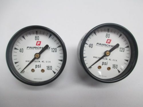 Lot 2 fairchild gauge 0-160 psi 1/4in npt d239725 for sale
