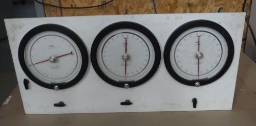 Three large heise  gauges/meters setup (#622) for sale