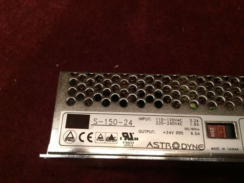 ASTRODYNE S-150-24 110-120/220-240V-AC 24V-DC 6.5A AMP POWER SUPPLY B394483