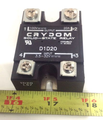 CRYDOM SOLID STATE RELAY 100V 20A OUTPUT 3.5-32V INPUT D1D20
