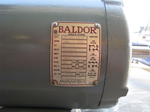 Baldor Electric Motor, L3606, 3HP, 3450 RPM, 1 PH