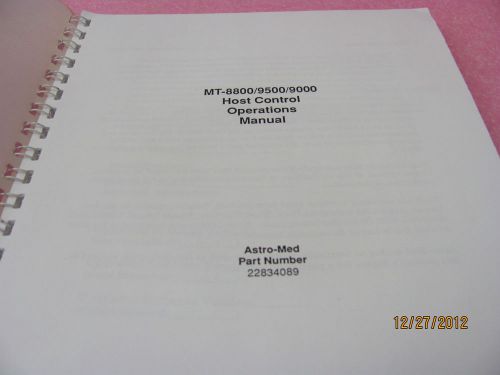 ASTROMED MT8800/MT9000/MT9500 Recorders - Host Control - Operations Manual