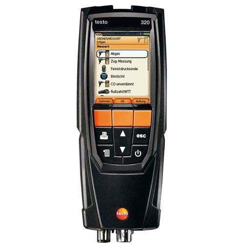 Testo 320 comb kit: analyzer, rechargeable battery, 12&#034; probe, cone &amp; hose for sale
