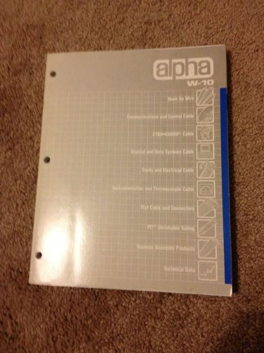 Vintage 1988 Alpha W-10 Manual Communication And Control Cables Technical Data