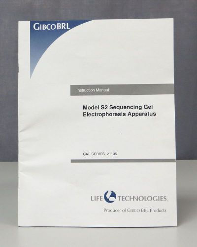 Gibco BRL Model S2 Sequencing Gel Electrophoresis Apparatus Instruction Manual