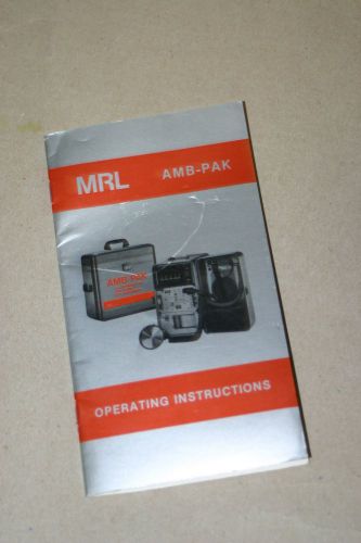 MRL AMB -PAK ecg scope  Operating  Instructions  Manual
