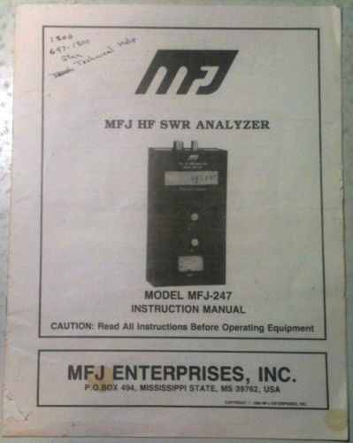 MFJ-247 Instruction Manual