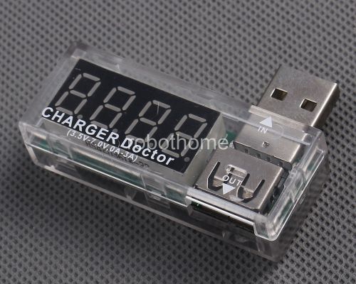 Stable Translucent USB Current Tester 3.5V-7V Detector Ampere Meter 0A-3A