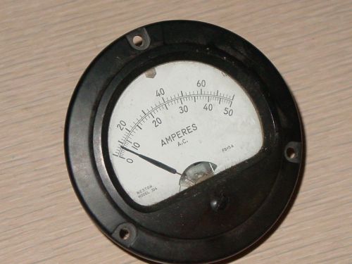 AMPERES AC amperes gauge gage meter Westom model 304 Vintage
