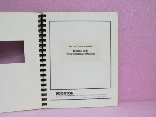 Boonton Manual 4200 RF Microwattmeter Instruction Manual w/Schematics