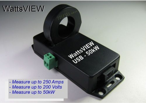 250 Amp DC USB power monitor data logger for solar / wind / battery banks
