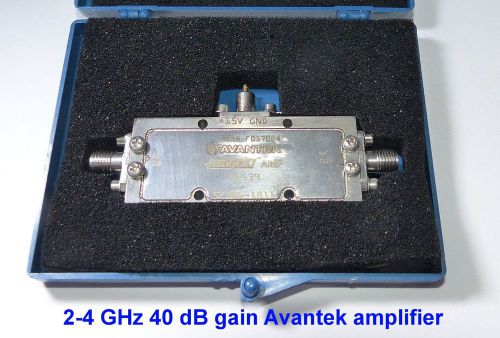 2-4 GHz wideband microwave amplifier +40 gain, 15 V, tested. Ships free is USA