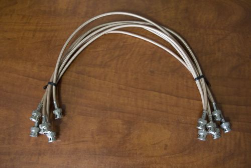 Lot of 6x 20in long rg400 50ohm bnc double shielded coaxial cable silver plated for sale
