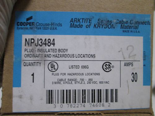 CROUSE-HINDS PLUG-INSULATED BODY NPJ3484 *USED*
