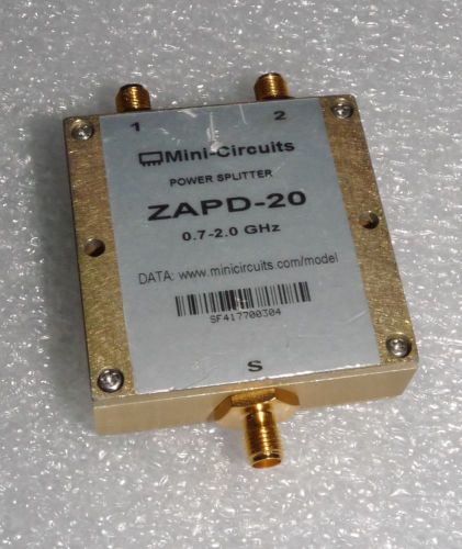 MINI-CIRCUITS ZAPD-20 0.7-2.0 GHZ POWER SPLITTER COMBINER COAXIAL RF SMA TYPE