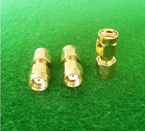 40pc Gold copper RP-SMA male to RP-SMA male plug in series RF coaxial connectors