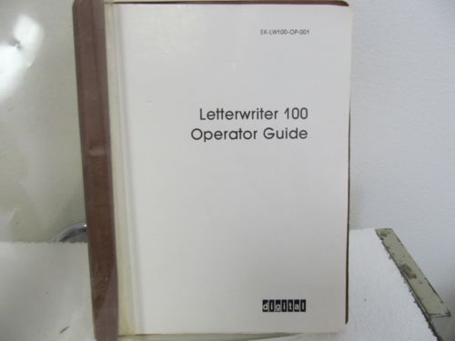 Digital Equipment Letterwriter 100 Operator Guide Manual