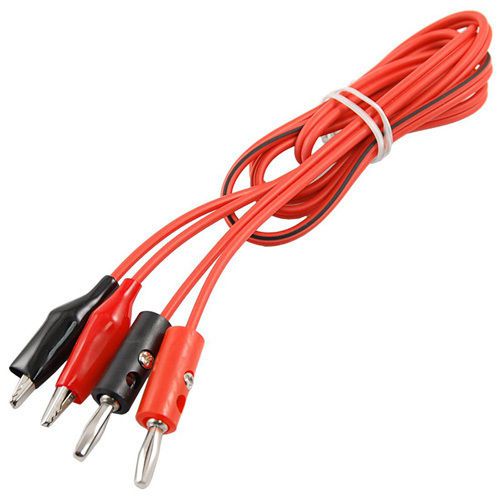 New 3ft red alligator clip to banana plug probe cable test lead 90cm for sale