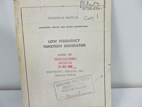 Electronic Designs 180 Low Frequency Function Generator Technical Manual w/schem